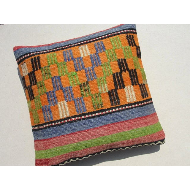 Art Deco Vintage Kilim Pillow Cushion Cover Case For Sale - Image 3 of 10