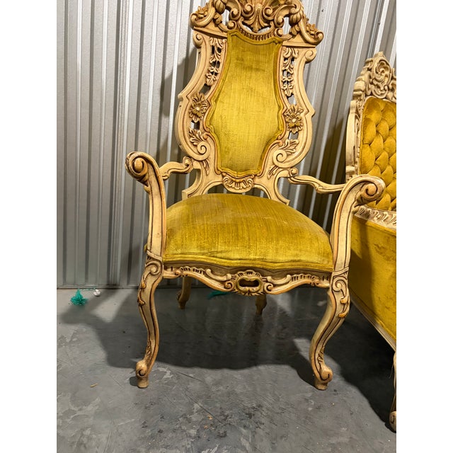 Late-20th-Century Italian Baroque/Rococo Revival Dining Room Table With 6 Chairs For Sale - Image 11 of 12