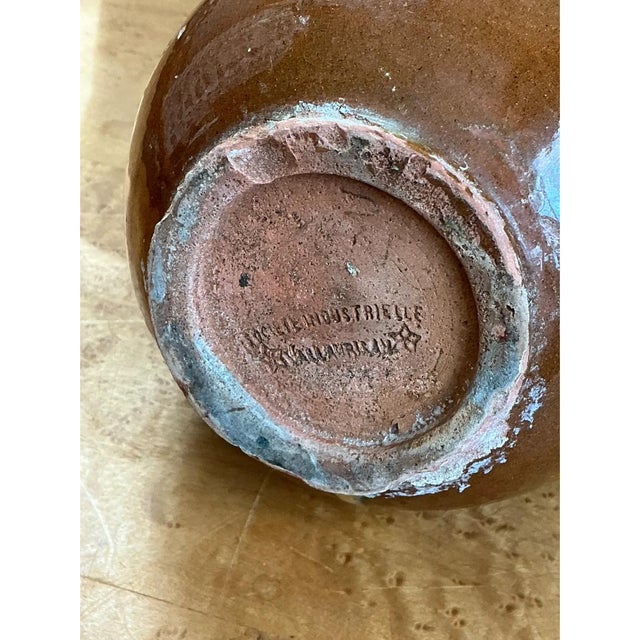 Vintage Drip Glaze Ceramic Vase For Sale - Image 9 of 12