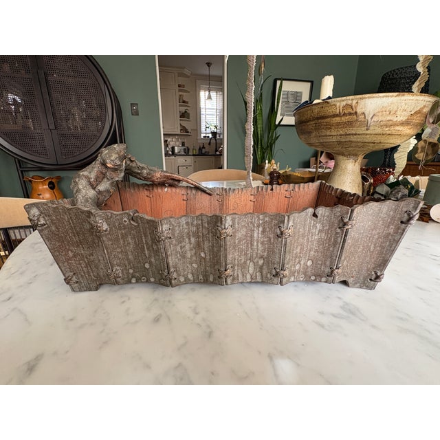 Japanese Ikebana Wabi-Sabi Bamboo Carved Basket For Sale - Image 15 of 15