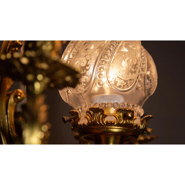 Bronze Circa 1880 French Rococo Style Dore Bronze Chandelier For Sale - Image 8 of 11