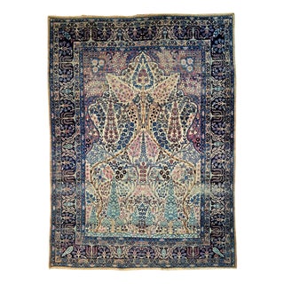 Antique Kerman Lawar Rug For Sale