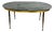 Oval Brass Coffee Table with Green Marble Top, 1950s For Sale