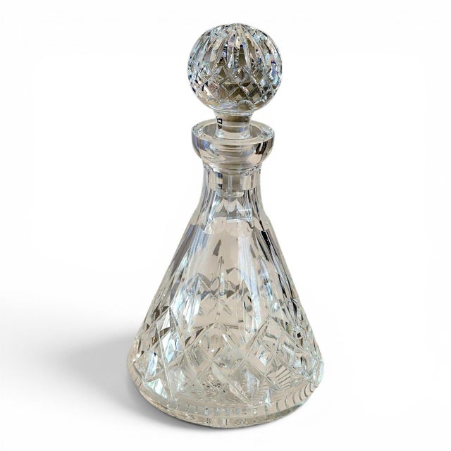 Lismore Roly Poly Cut Crystal Barware Decanter & Faceted Ball Stopper by Waterford For Sale - Image 13 of 13