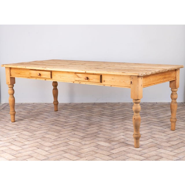 Vintage Pine Farmhouse Table, Usa 1960s For Sale - Image 9 of 18