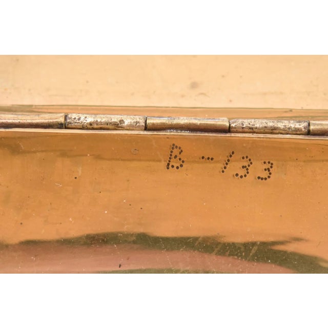 Vintage Brass Rams Head Hinged Small Box With Enamel Design For Sale - Image 10 of 12