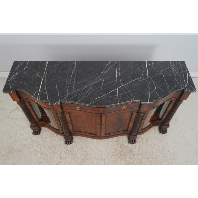 1990s Henredon Marble Top Mahogany Sideboard Server For Sale - Image 5 of 18