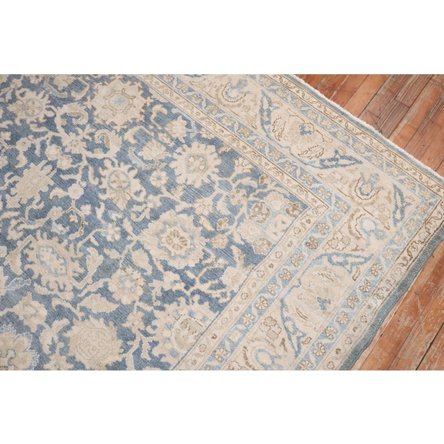 Textile Vintage Zabihi Collection Persian Malayer Blue Small Room Size Rug - 7' x 10'5" For Sale - Image 7 of 10