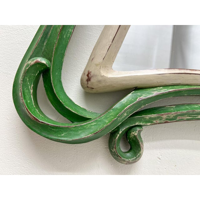 Wood Art Nouveau Carved Wood Mirror with Calla Lilys, 1900s For Sale - Image 7 of 15