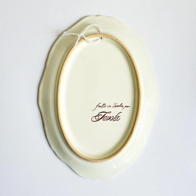 Vintage Italian Faience Platter with Scalloped Edge and Village Scene. Mid Century. Excellent condition. Dreamy,...