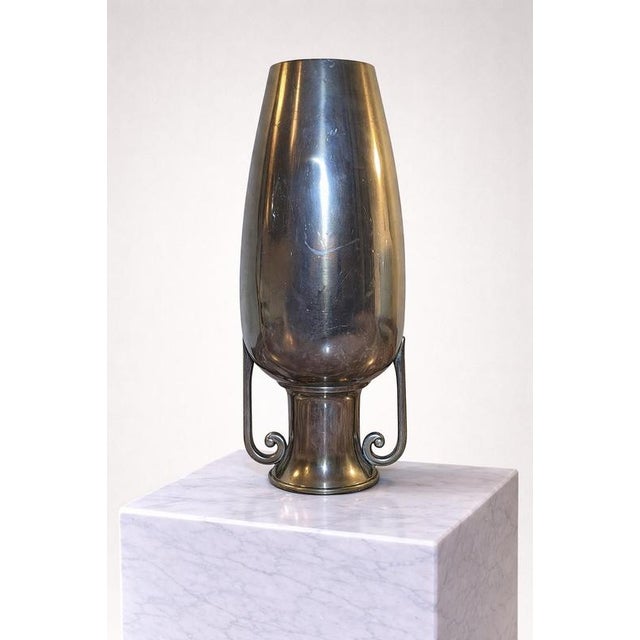 Swedish Art Deco Pewter Amphora Vase attributed to Svenskt Tenn, 1930s For Sale - Image 6 of 8