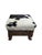 The Oriental carved footstool with cow leather is a fully assembled, antique, and handmade furniture piece. This white...