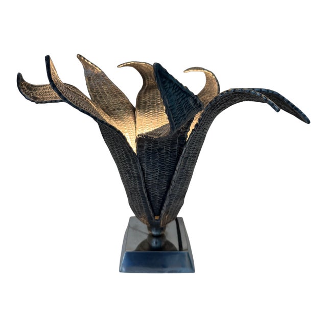 Contemporary Arteriors Home Sculptural Silver Table Lamp For Sale