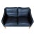 Børge Mogensen 2322 2-seater sofa with black bison leather and oak legs. The sofa has a number of signs of wear in the...