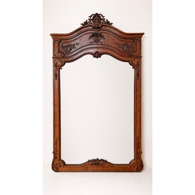 Large Vintage Oak Fireplace Mirror, 1940 For Sale - Image 6 of 6