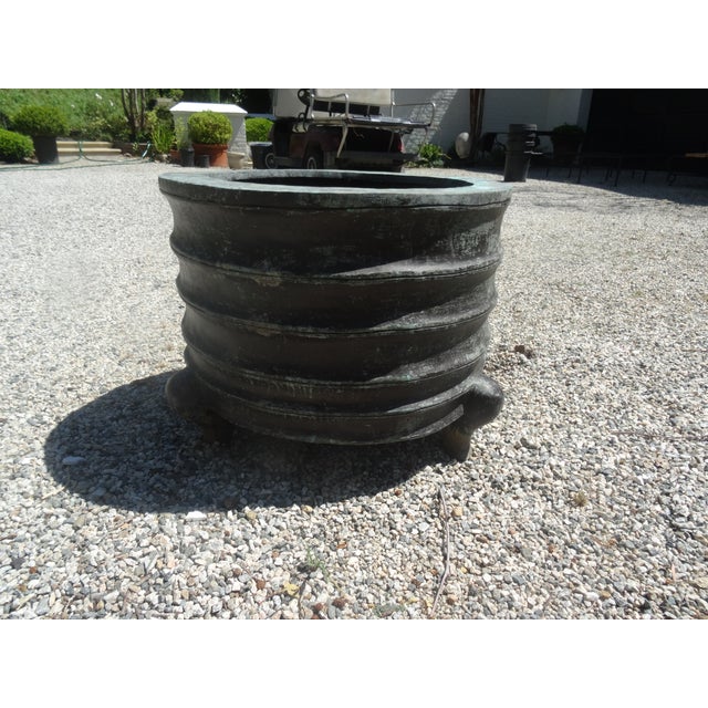 Extra Large Vintage Chinese Bronze Jardiniere Planters For Sale - Image 4 of 7