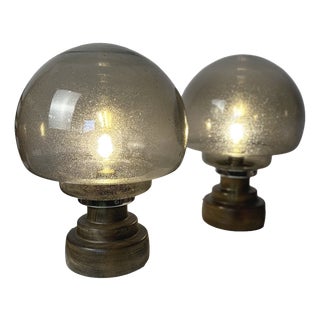 Vintage Italian Brutalist Table Lamps, 1970s, Set of 2 For Sale