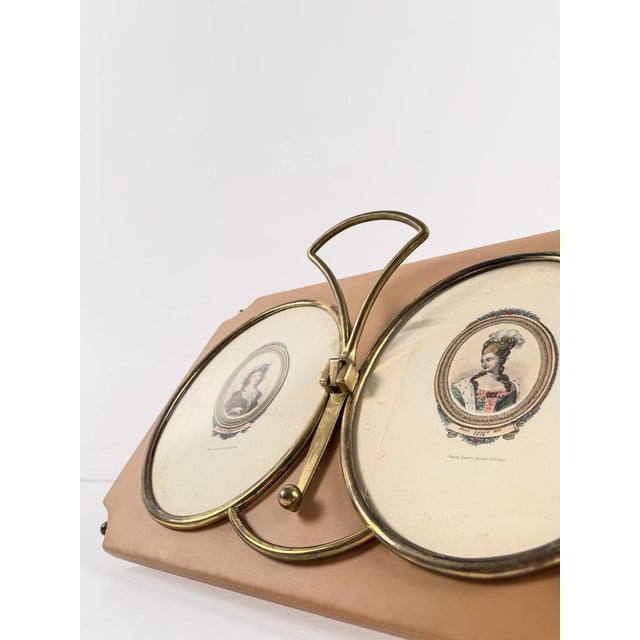 Mid-Century Modern Italian Wall Coat Rack with Brass Oval Frames , 1960s For Sale - Image 4 of 18