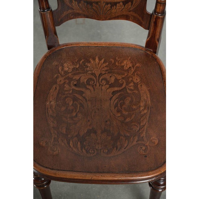 Antique Late 18th Century Art Nouveau Style Bentwood Bistro Chairs, Set of 4 For Sale - Image 6 of 14