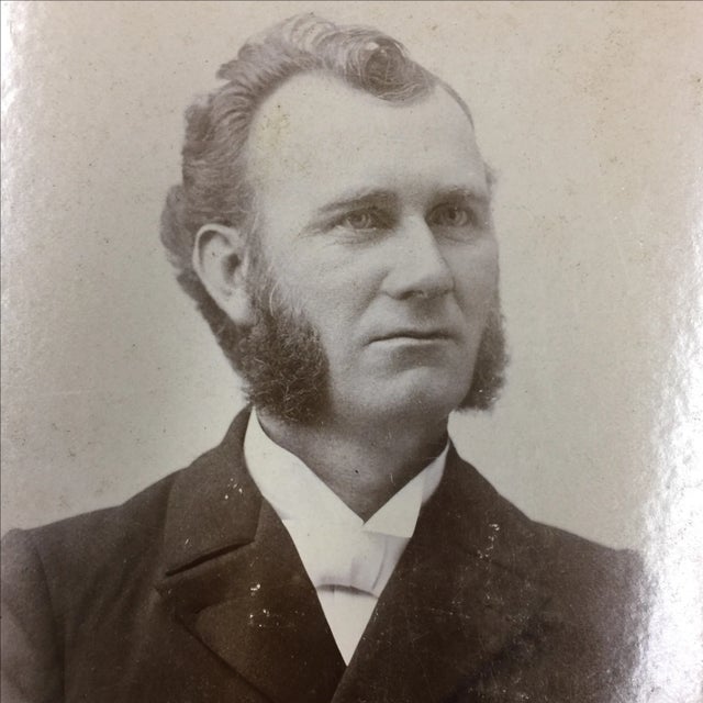 Antique Male and Female Cabinet Cards - A Pair For Sale - Image 4 of 5