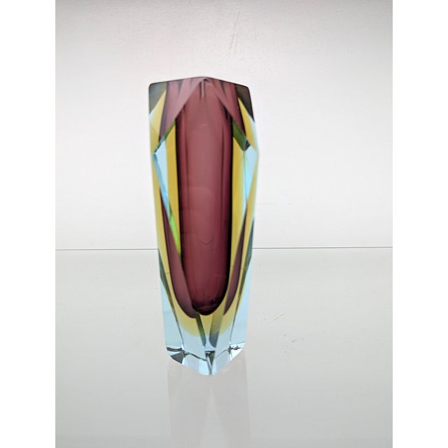 Mid-Century Modern Faceted Block Vase by Flavio Poli for Alessandro Mandruzzato, 1960s For Sale - Image 3 of 10