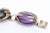 Vintage Hallmarked Sterling Silver, Amethyst and Agate Stone Hand Bracelet For Sale - Image 4 of 8