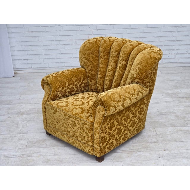 Danish Oak Relax Armchair with Velour Upholstery, 1960s For Sale - Image 10 of 18
