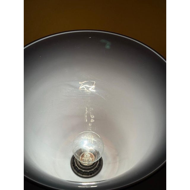 French Art Deco Style Table Lamp with Brown Overlay Glass, 1980s For Sale - Image 4 of 17
