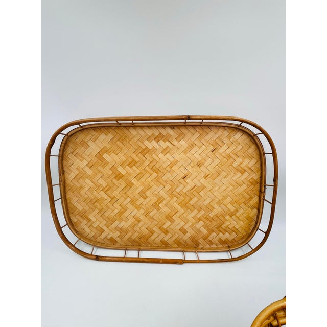 1970s 1970s Woven Bamboo and Rattan Gallery Trays - Set of 12 For Sale - Image 5 of 13