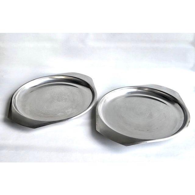 1960s Danish Stainless Steel Trays by Kalmar, a Pair For Sale - Image 9 of 12