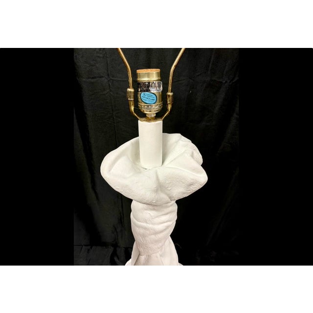 Sculpture Materials Pair of Draped Plaster Lamps, Style of John Dickinson For Sale - Image 7 of 11