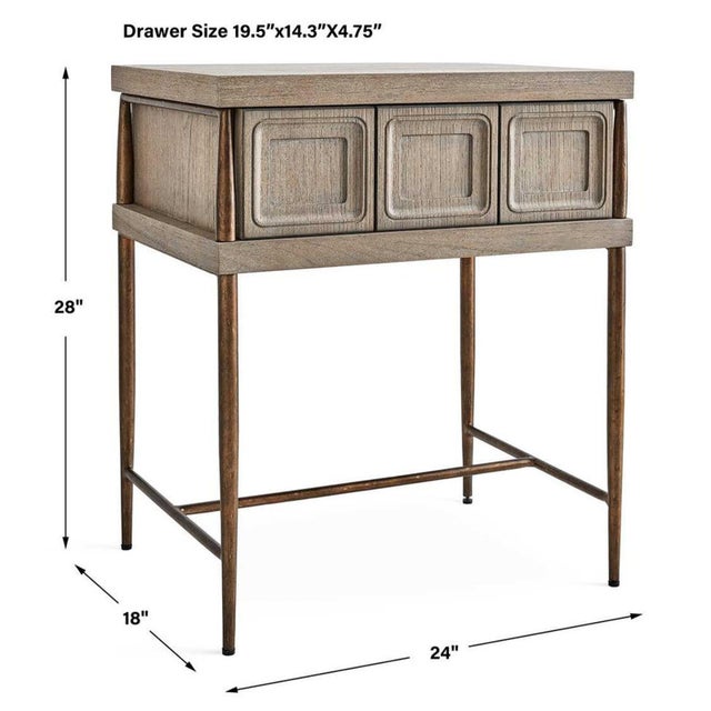 Wood Olivia Carved Drawer Nightstand For Sale - Image 7 of 8
