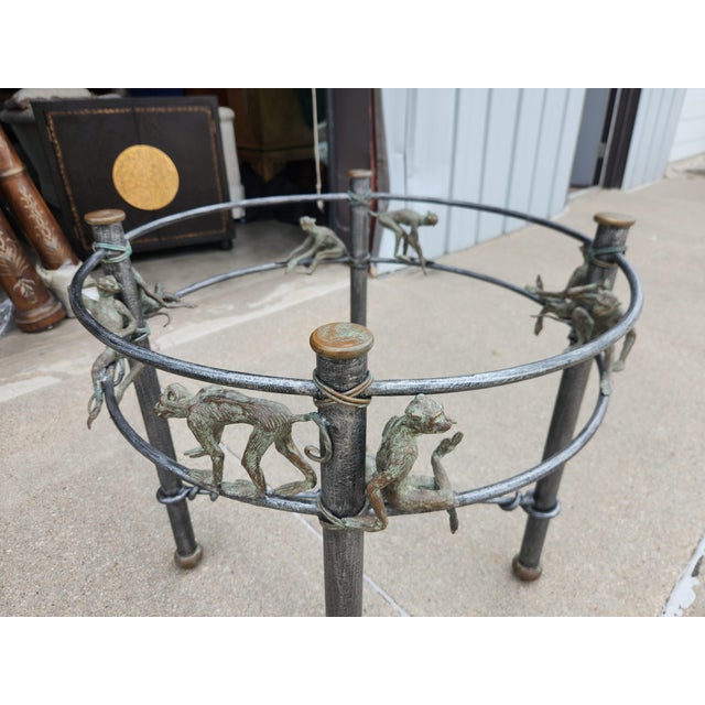 Maitland - Smith Vintage Maitland-Smith Dining Table Bronze Monkey Decor Brass Accents For Sale - Image 4 of 10