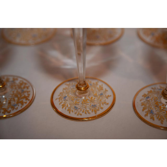Early 20th Century Moser Glass Goblets- Set of 6 For Sale In Seattle - Image 6 of 7