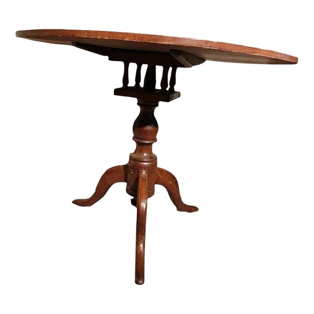 Mid 18th Century Antique Tilt Top Bird Cage Table For Sale