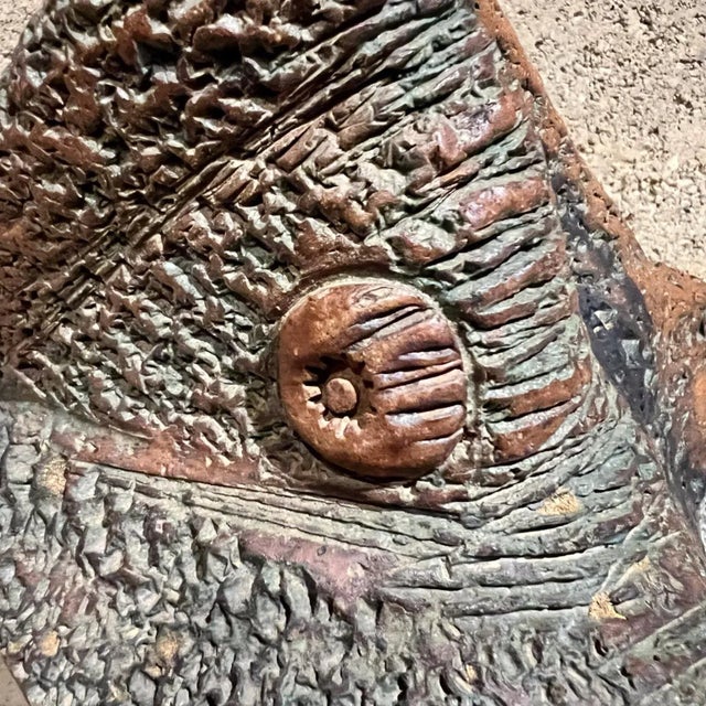 1970s Studio Pottery Abstract Textured Triangular Object For Sale - Image 12 of 12