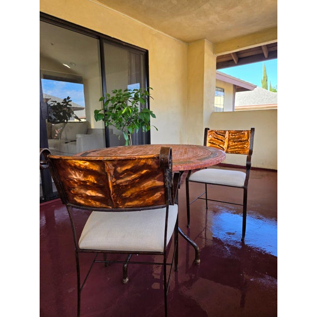 Unique Vintage Iron Bistro Patio Set For Sale - Image 6 of 9