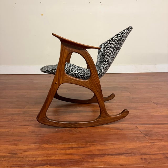 Mid-Century Modern Aage Christiansen Danish Teak Rocking Chair - Mid-Century Modern For Sale - Image 3 of 16