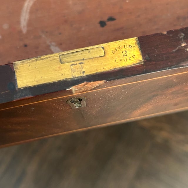 Antique Edwardian Carlton House Desk in Tiger Maple For Sale - Image 10 of 12