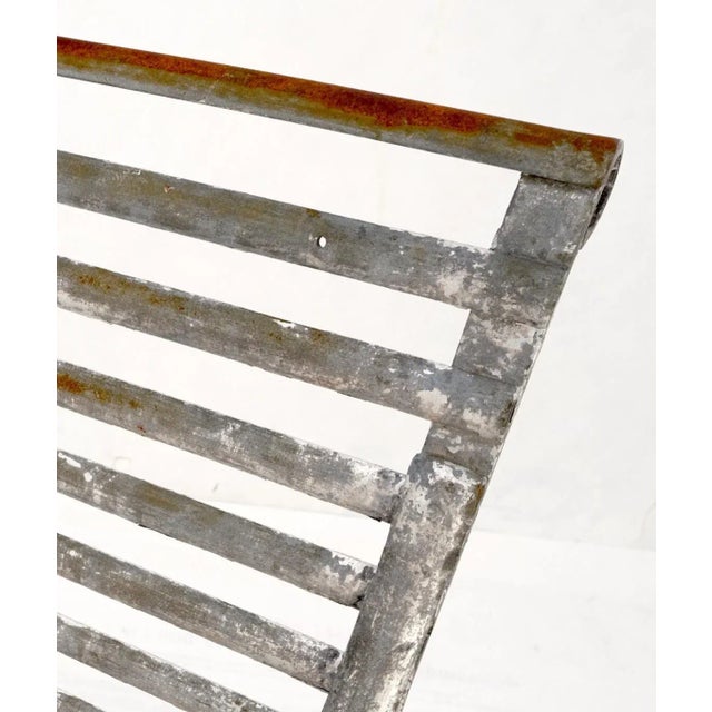 Antique White Heavy Antique Wrought Iron Outdoor Chairs His & Hers - a Pair For Sale - Image 8 of 13