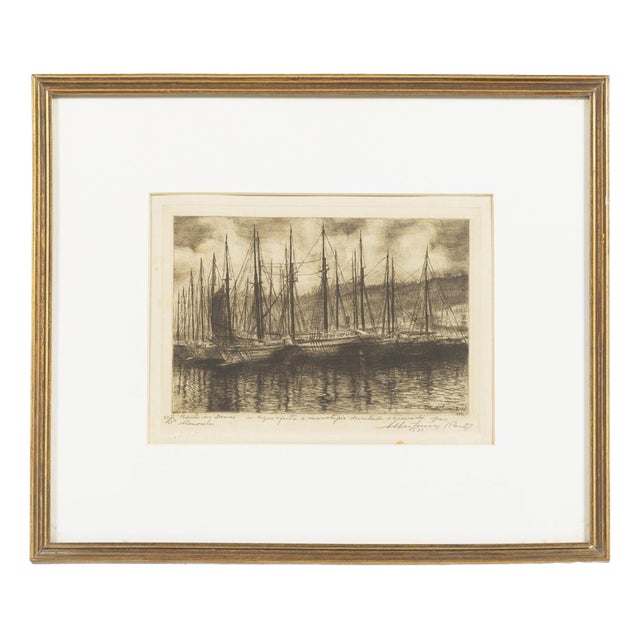 Alberto Augusto de Souza, Boats on the Douro, Etching For Sale