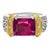 5.50 Carat Rubellite Tourmaline Carved Heart Motif Filigree East West Ring, Size 7.25 For Sale