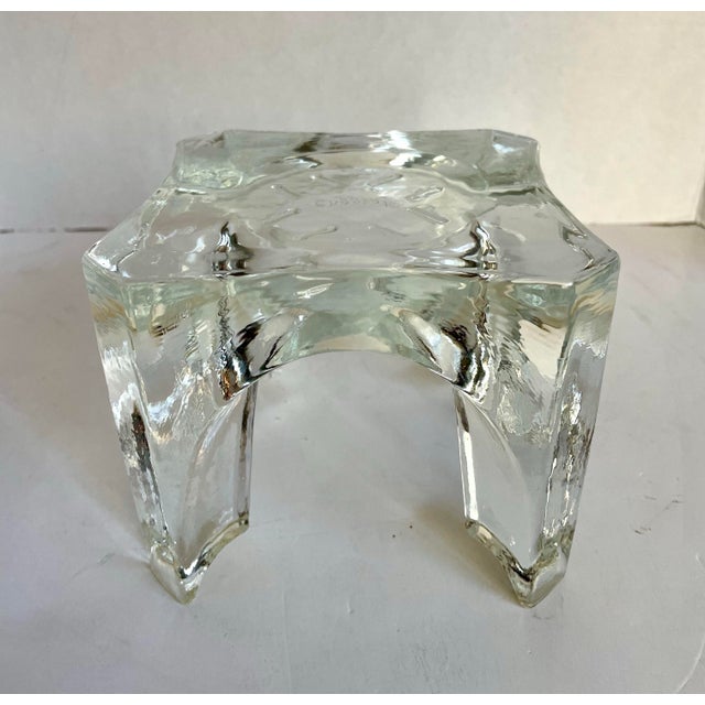 1980s Vintage Chantal Sculptural Ice Glass Trivet & Display Pedestal For Sale - Image 5 of 12