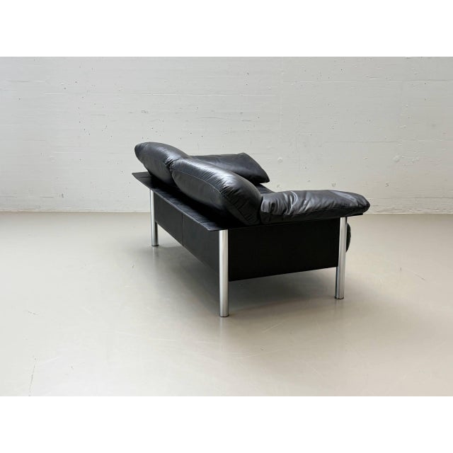 Animal Skin Two-Seater Sofa in Black Leather by Pierluigi Cerri for Poltrona Frau, Italy, 1990s For Sale - Image 7 of 17
