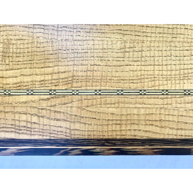 l'Atelier Exotic Wood Inlay Coffee Table Signed by Rob Anderson, 1993 For Sale - Image 11 of 13