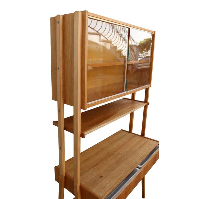 Mid-Century Writing Commode, Bookshelf and Chair, 1970s, Set of 3 For Sale - Image 9 of 10