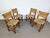 Wood Vintage French Primitive Rush Chairs, 1930s, Set of 4 For Sale - Image 7 of 11