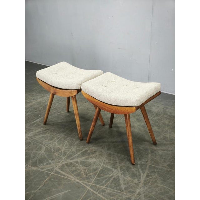 1960s Mid-Century Modern Beech Stools, Czechoslovakia, 1960s, Set of 2 For Sale - Image 5 of 13