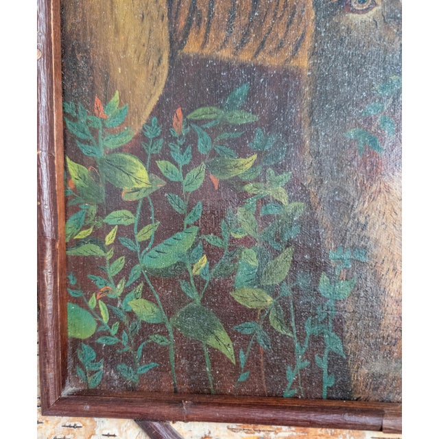 Early 20th Century Rustic Adirondack Cabin Folk Art Painting of Deer For Sale - Image 12 of 15