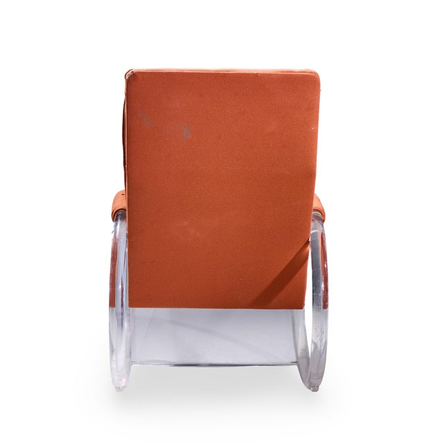 Charles Hollis Jones Mid Century Lucite Rocking Chair For Sale In Chicago - Image 6 of 9